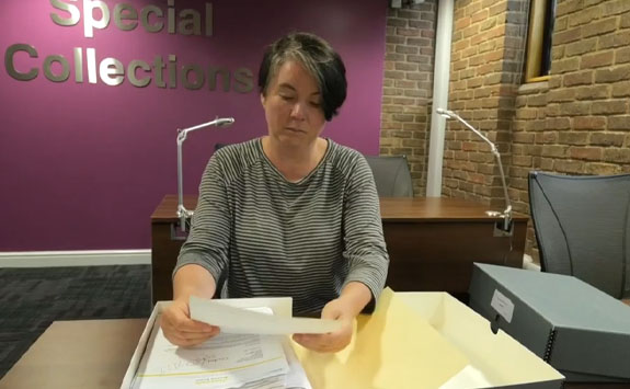 Academic staff using items in the reading room 